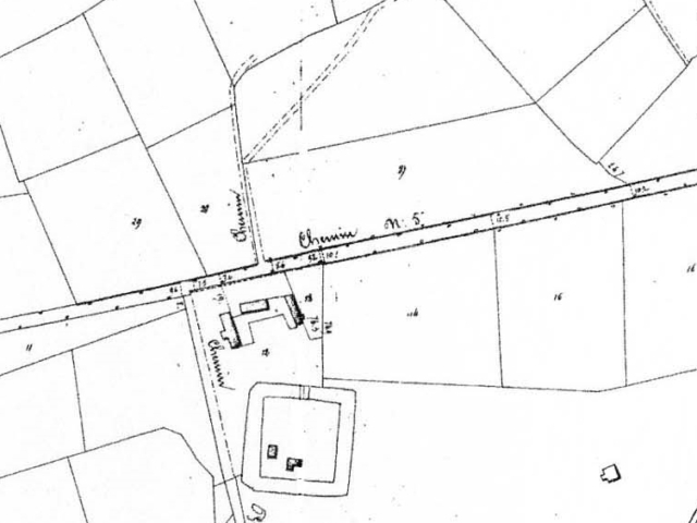 Ten Briele Zuid - Buurtwegenatlas 1844 Oude Diksmuidsche weg (ten Briele weg) met hoeve hoeve ten Briele
